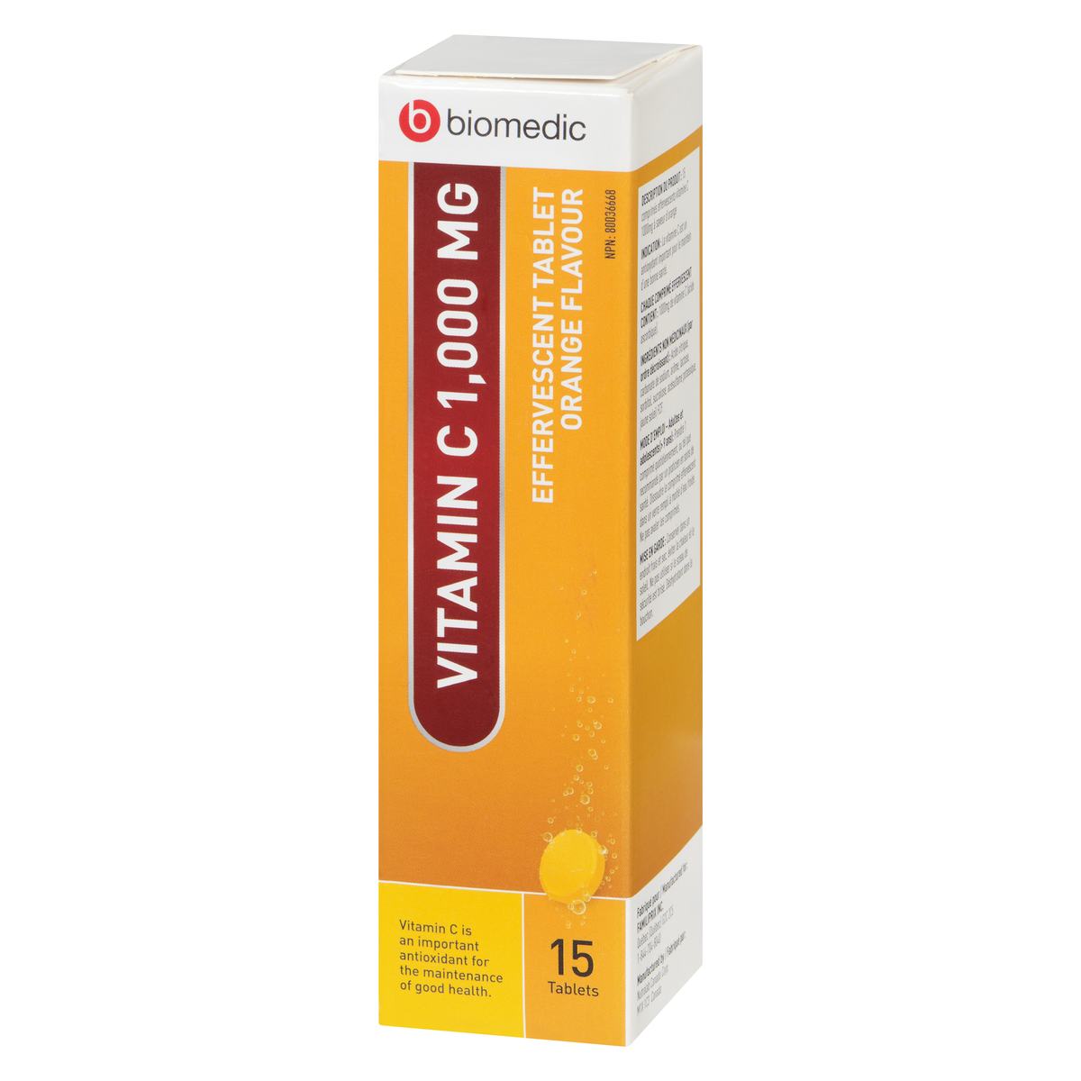 BIOMEDIC Vitamin C 1000 mg Effervescent 15 Tablets - Image 2