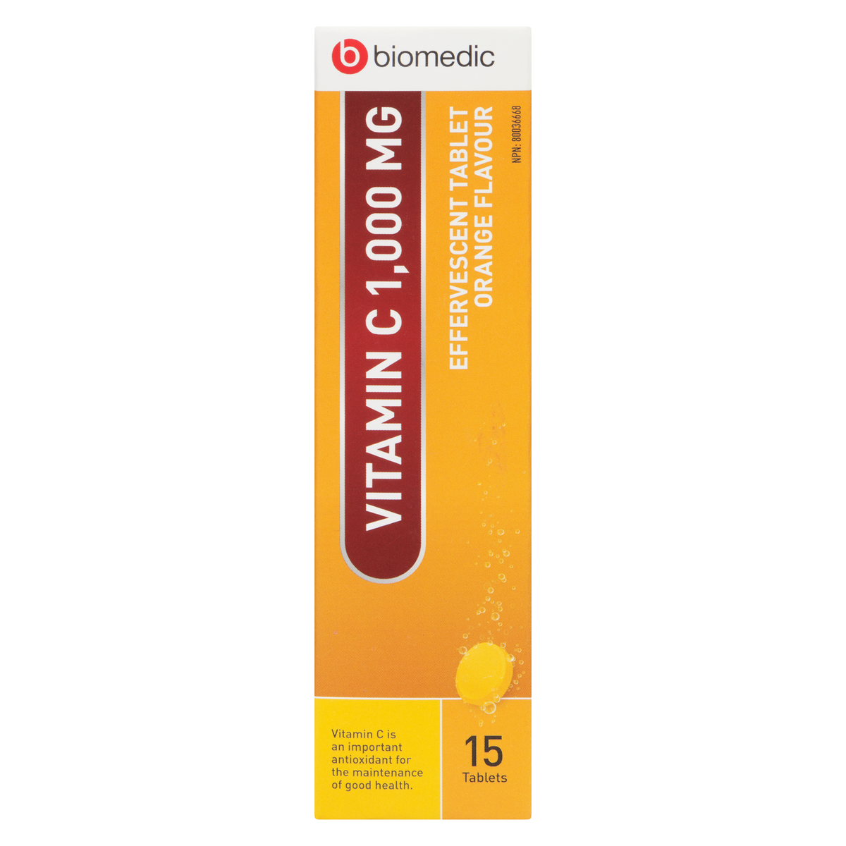 BIOMEDIC Vitamin C 1000 mg Effervescent 15 Tablets - Image 3