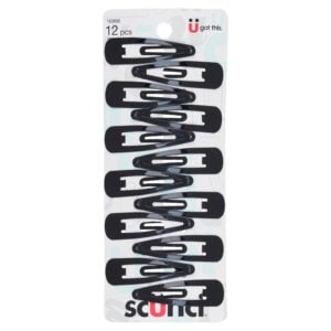 scunci Black Snap Clips 12 Pack