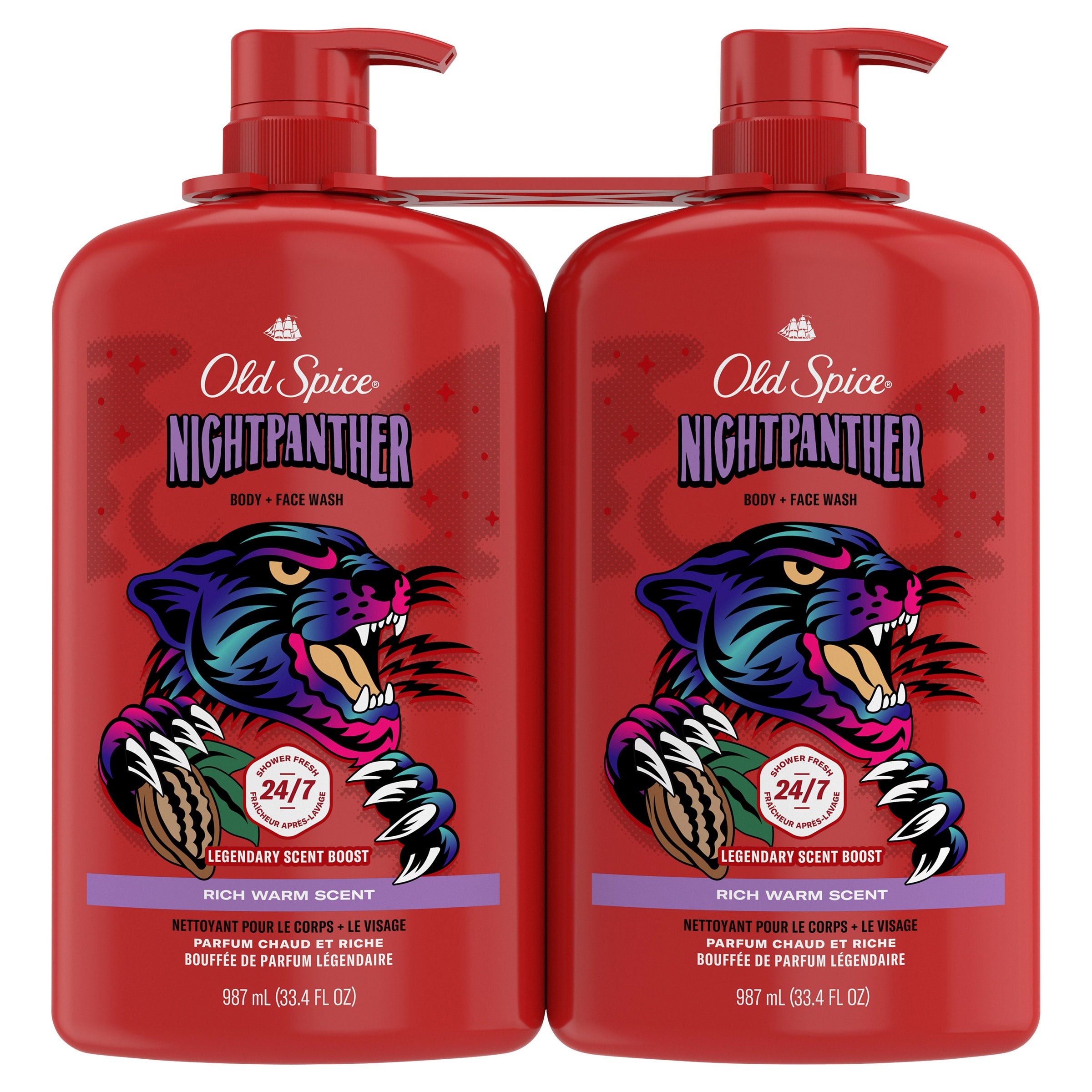 Old Spice Nightpanther 2-in-1 Body Wash for Men 2 x 987 mL