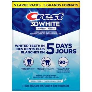 Crest 3D White Advanced Arctic Fresh Toothpaste 5 x 135 mL