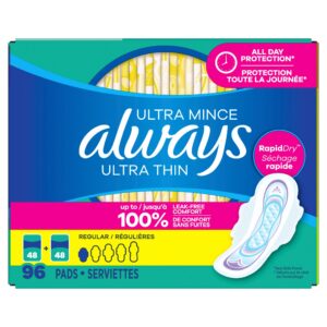 Always Ultra Thin Regular Pads with Wings Size 1 96 Count
