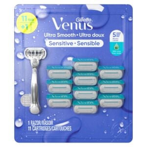 Gillette Venus Ultra Smooth Sensitive Razor + 11 Cartridges