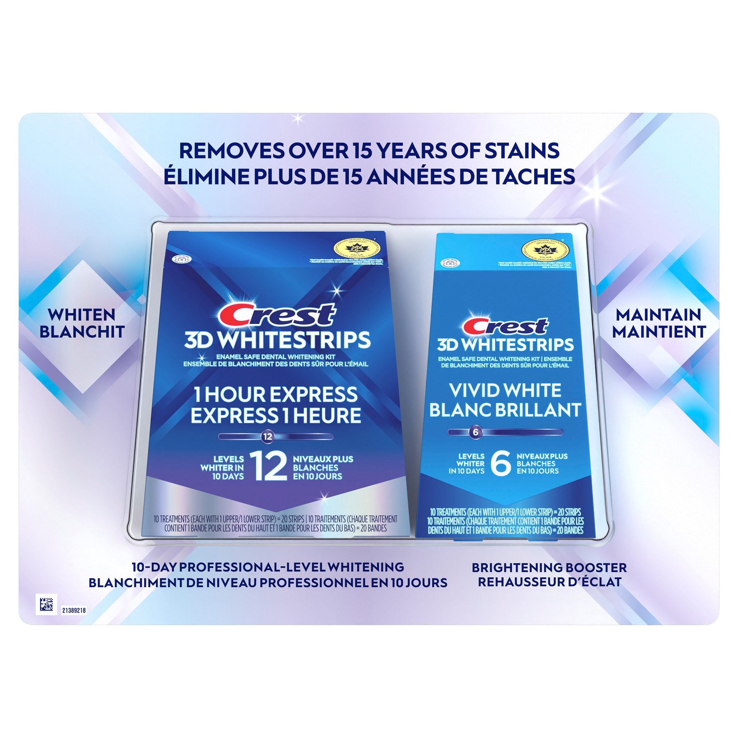 Crest 3D White Whitestrips Teeth Whitening Kit 20 Treatments