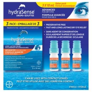 HydraSense Advanced Eye Drops for Dry Eyes 3 x 10 mL