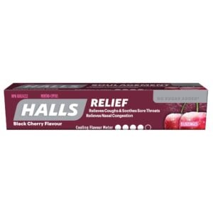 Halls Mentho-Lyptus Black Cherry No Sugar Added 20 Sticks x 9 Lozenges