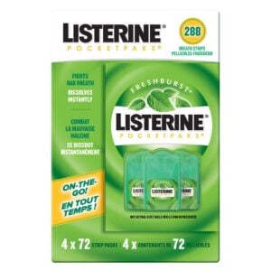 Listerine Pocketpaks Freshburst Breath Strips 4 x 72 Count