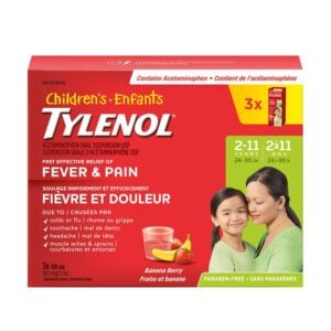 Tylenol Children's Pain Reliever Banana Berry Liquid 3 x 100 mL