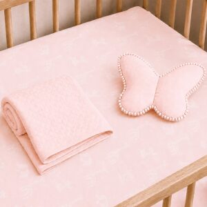 Piccolo Bambino Crib Bedding Essentials Bundle Pink 4-Piece