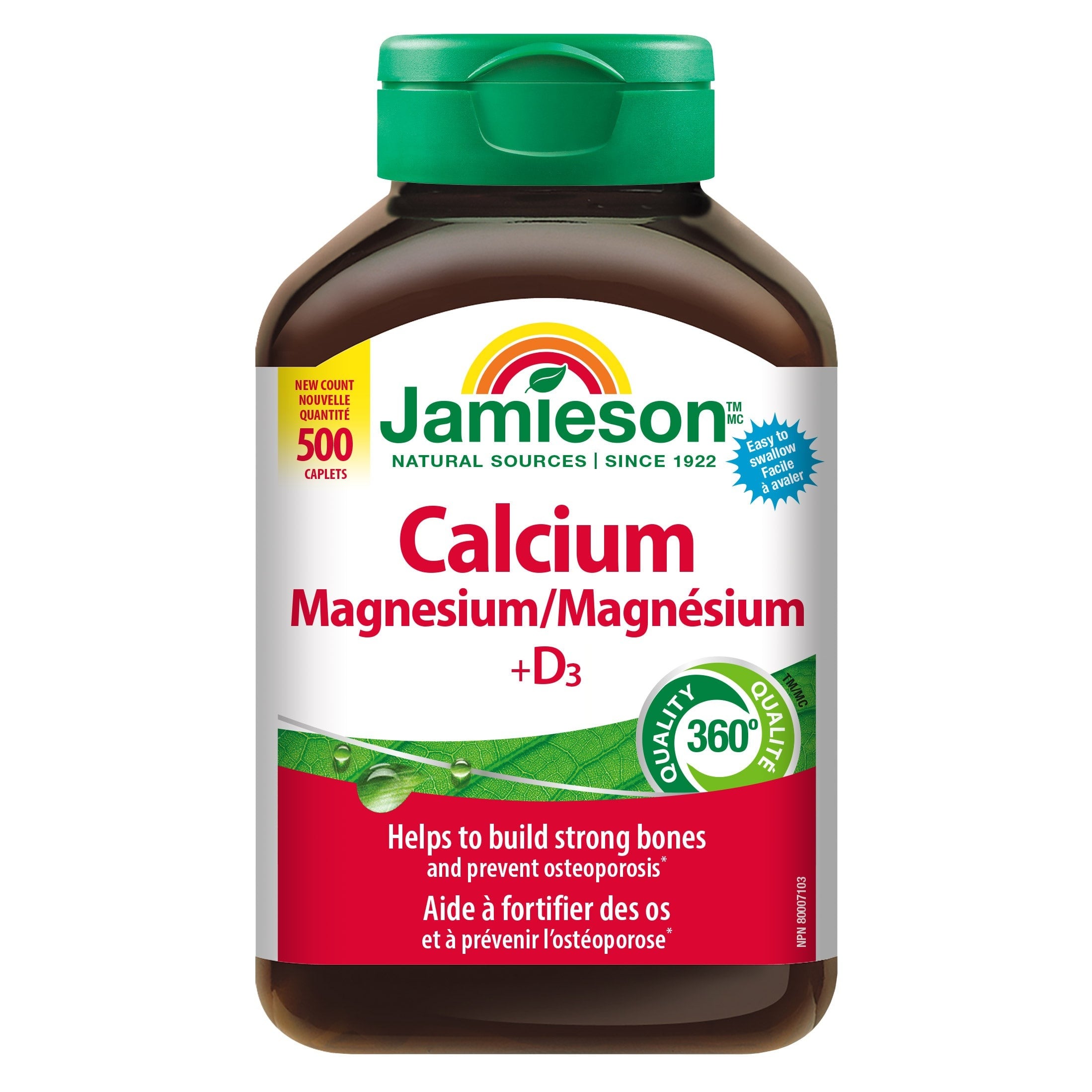 Jamieson Calcium Magnesium with Vitamin D3 500 Caplets