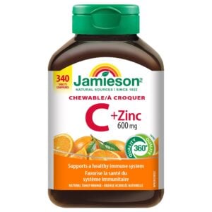 Jamieson Chewable Vitamin C + Zinc 600 mg 340 Tablets