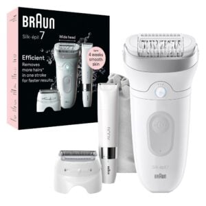 Braun Silk-épil 7 Wide Head Wet & Dry Epilator with Mini Trimmer