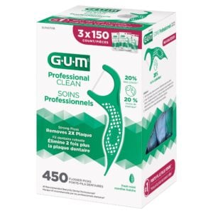 GUM Professional Clean Flossers Mint 3 x 150 Count