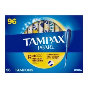 Tampax Pearl Tampons Regular Absorbency Unscented 96 Count