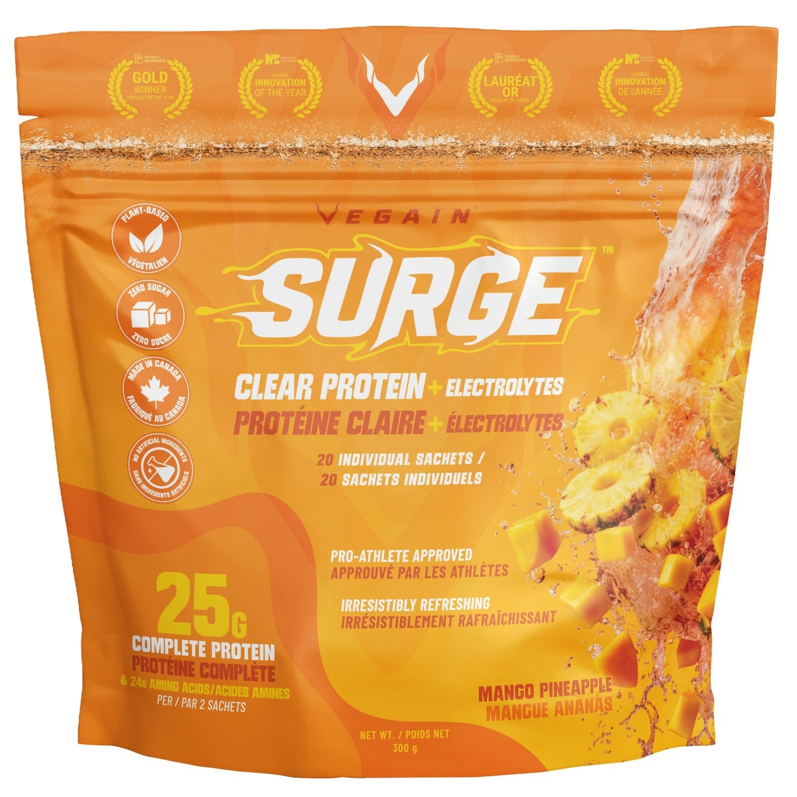 VEGAIN Surge Clear Protein & Electrolyte Mango Pineapple 20 x 15 g