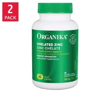 Organika Chelated Zinc 50 mg 2 x 45 Tablets
