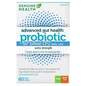 Genuine Health Advanced Gut Health Probiotics 50 Billion CFU 60 Vegan Capsules