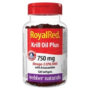 Webber Naturals Royal Red Krill Oil Plus Astaxanthin 750 mg 120 Softgels