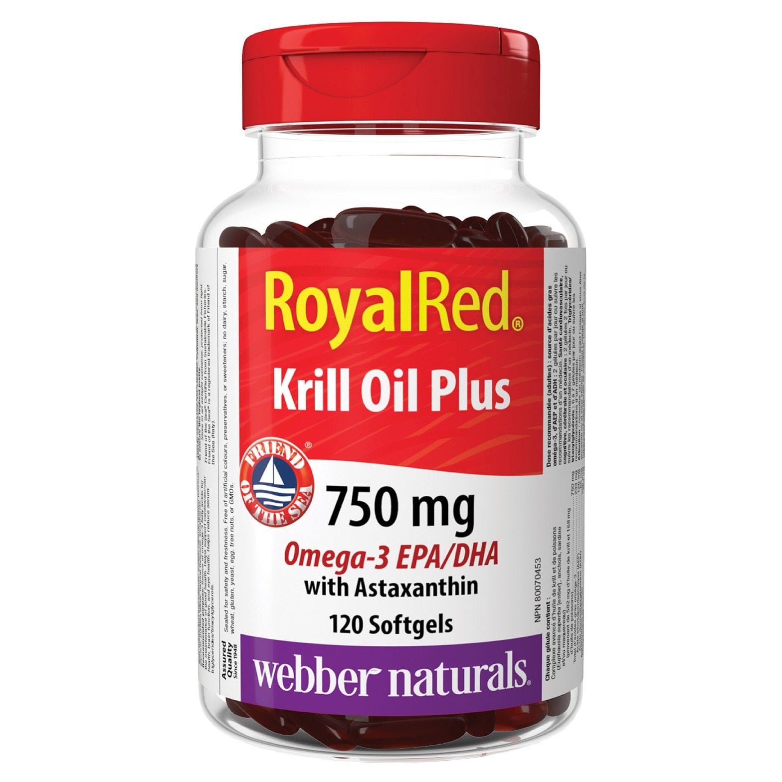 Webber Naturals Royal Red Krill Oil Plus Astaxanthin 750 mg 120 Softgels