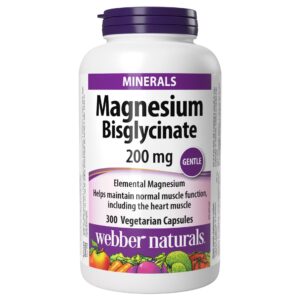 Webber Naturals Magnesium Bisglycinate 200 mg 300 Capsules