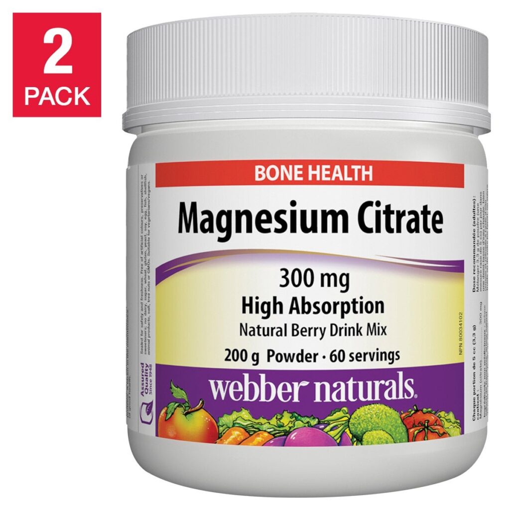 Webber Naturals Magnesium Citrate 300 mg Powder Berry 2 x 200 g - CTC ...