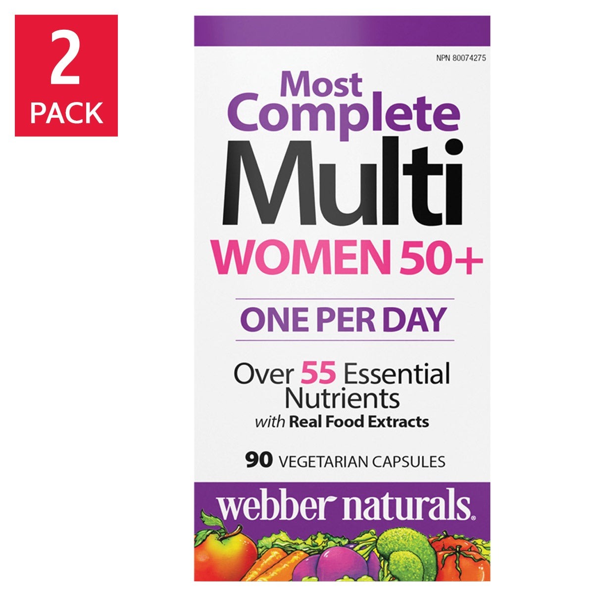 Webber Naturals Women's 50+ Most Complete Multi 2 x 90 Vegetarian Capsules