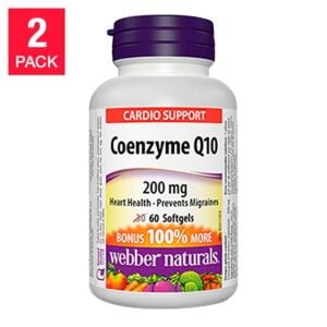 Webber Naturals CoQ10 200 mg 2 x 60 Softgels