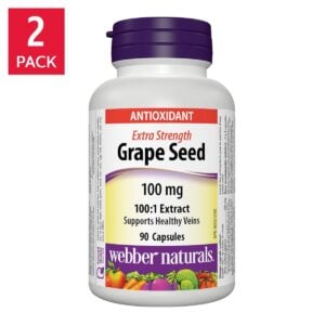 Webber Naturals Extra Strength Grape Seed 100:1 Extract 100 mg 2 x 90 Capsules