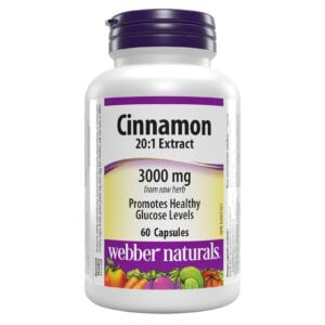 Webber Naturals Cinnamon 20:1 Extract 150 mg 2 x 60 Capsules