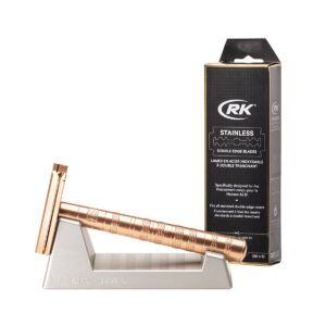 Henson Shaving AL13 Copper Aluminium Safety Razor with Stand