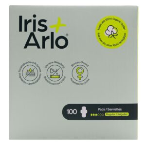 Iris + Arlo Organic Cotton Regular Pads 100 Count