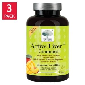 New Nordic Active Liver Gummies Peach Mango 3 x 60 Gummies