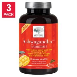 New Nordic Ashwagandha Peach Mango 3 x 60 Gummies