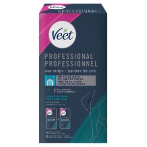 Veet Professional Wax Strips Dry Skin Legs & Body 60 Count