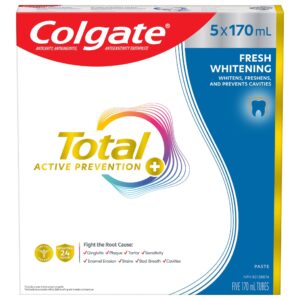 Colgate Active Prevention Plus Fresh Whitening Toothpaste 5 x 170 mL