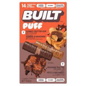 Built Puff Protein Bars Peanut Butter Cup & Brownie Batter 14 x 40 g