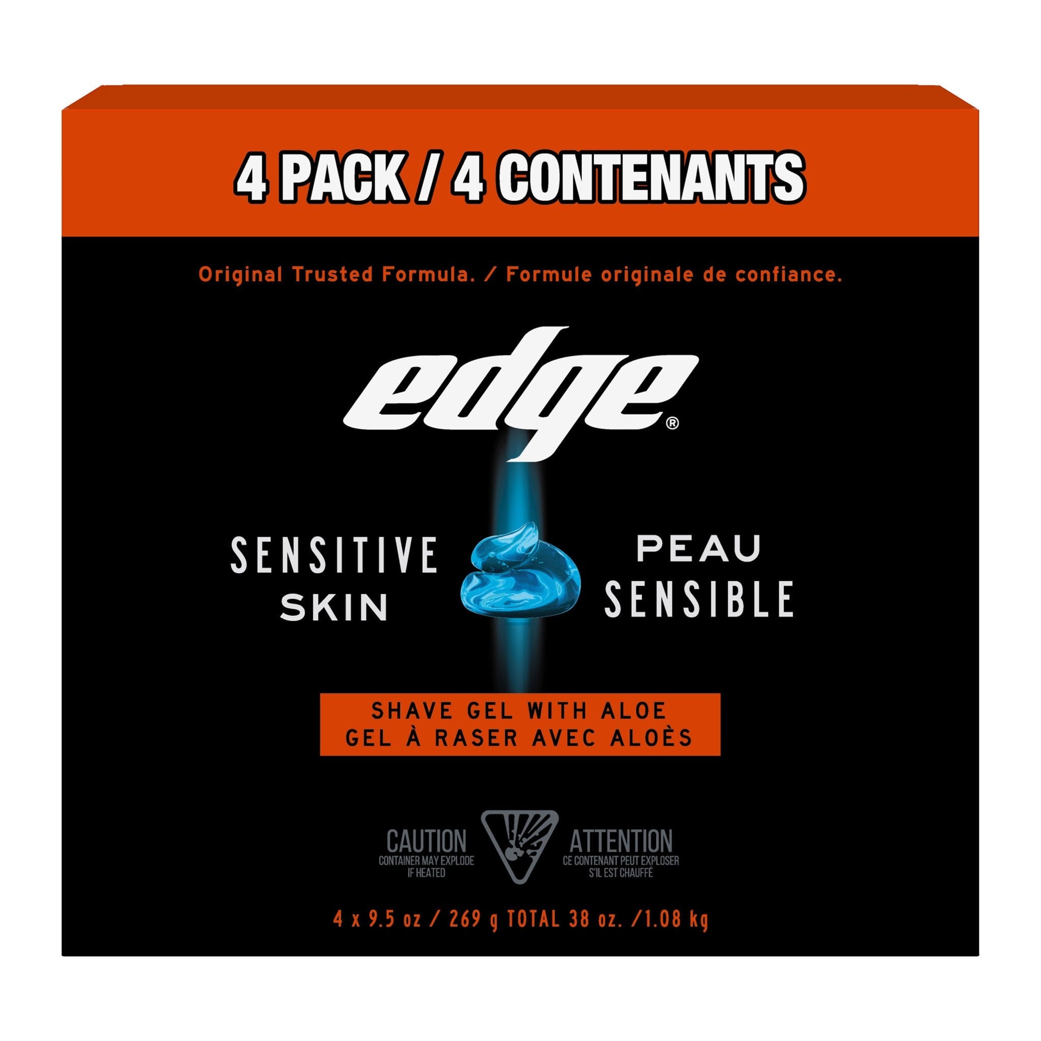 Edge Sensitive Skin Shave Gel with Aloe 4 x 269 g