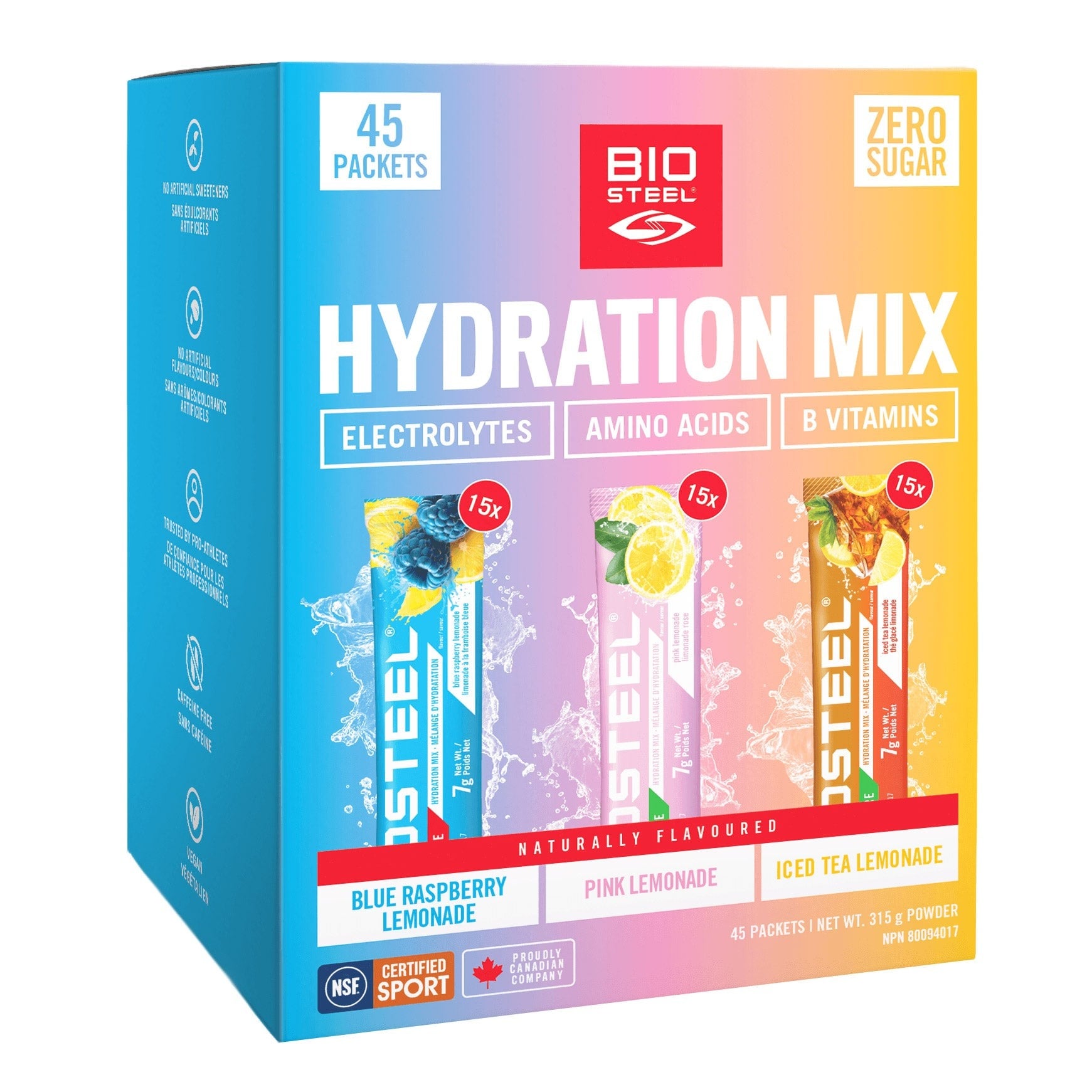 BioSteel Hydration Mix Variety Pack 45 x 7 g